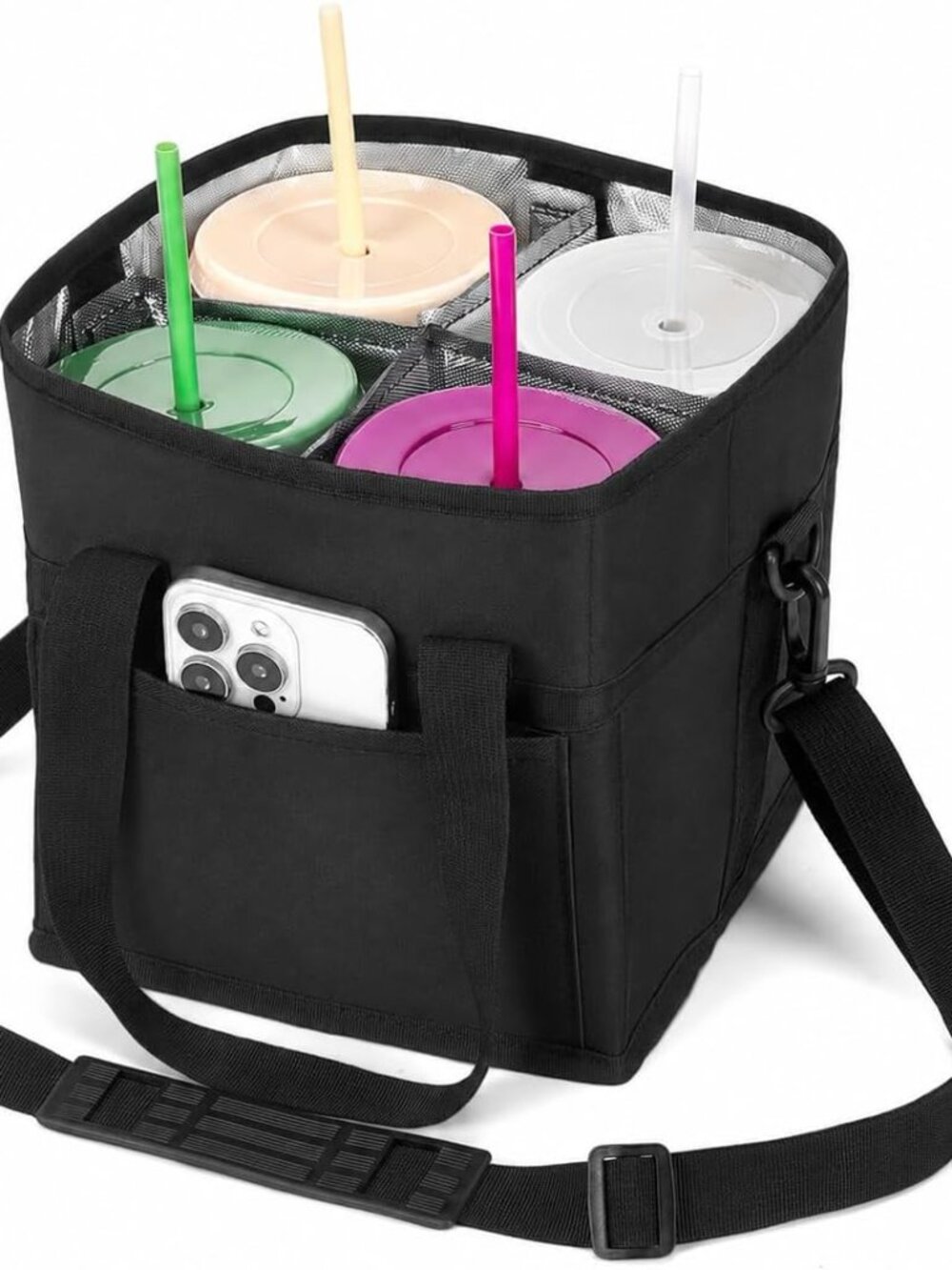4 Water Bottle Holder with Strap